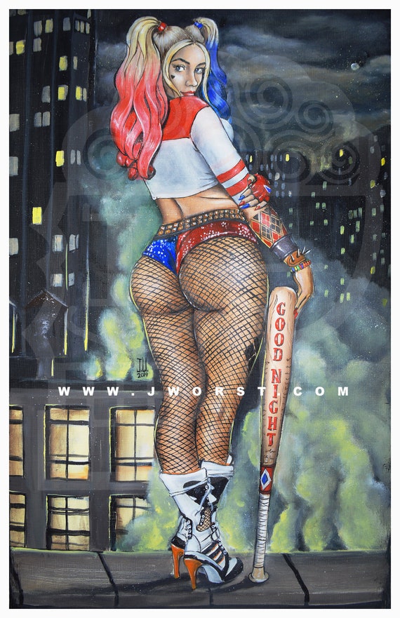 JEREMY WORST Harley Quinn Good Night Joker Bat Batman Gotham City Artwork  Signed Thick big booty sexy porn pornhub waifu hentai anime