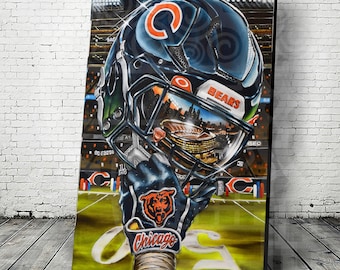 Chicago Bears Sports National League Art helmet Poster Jeremy Worst