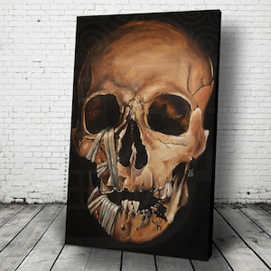 JEREMY WORST Skull Halloween Canvas print zombie painting Artwork large poster dark Gothic grunge creepy scary decor wall art skeleton print