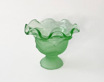 Mint Green Leaf Compote by Viking Glass