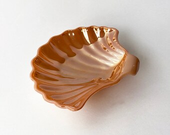 Peach Luster Shell Candy Dish by Anchor Hocking