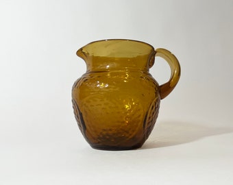 Vintage Brown Amber Glass Pitcher