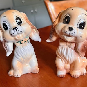 Vintage Commodore salt and pepper shakers cocker spaniel puppies/dogs