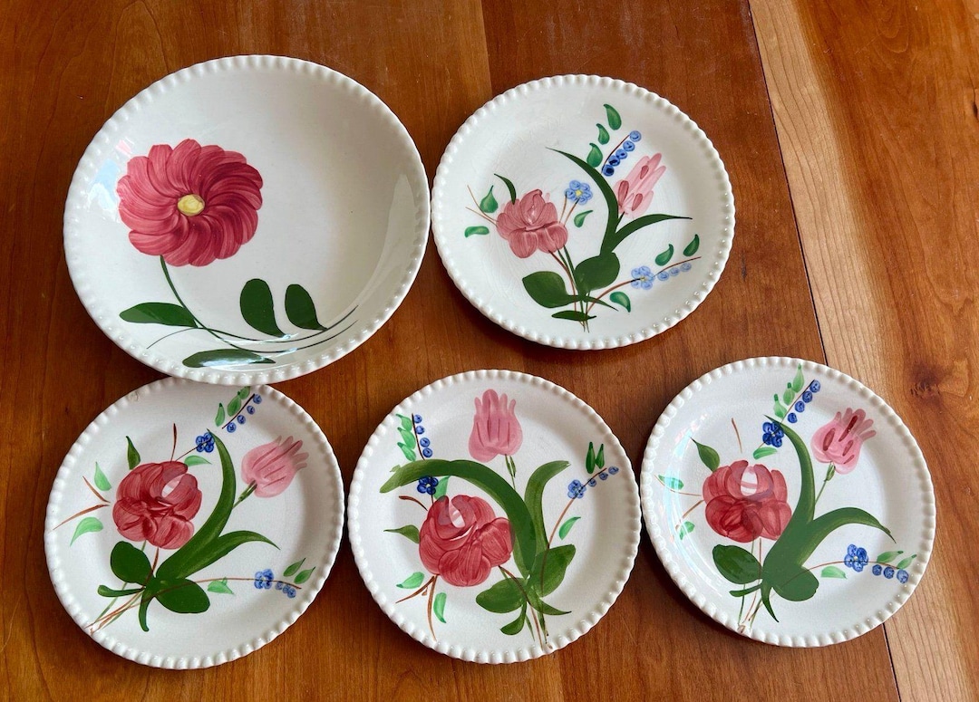 Vintage Blue Ridge Pottery Dishes – Mountain Rose Bowl & Bluebell ...