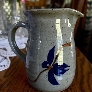 Raymond LaBranche Studio Art Pottery Wheel Thrown flower Pitcher-League of NH Craftsmen