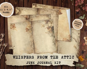 Kit per diario misterioso gotico – Album di ritagli con materiali vintage (download digitale)