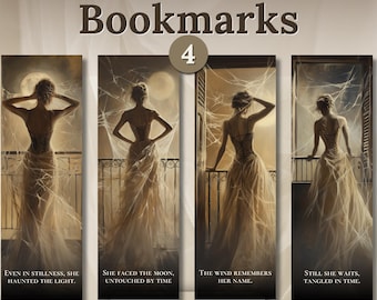 Segnalibri gotici stampabili / Set Dark Academia con donne spettrali / Regalo di Halloween per amanti dei libri / Download immediato