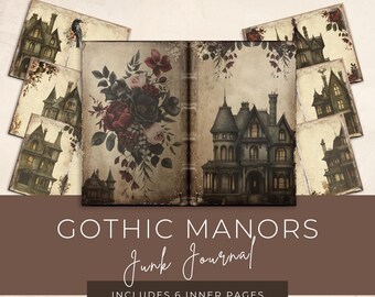 Carta per junk journal in stile maniero gotico – Kit stampabile di ispirazione vintage per scrapbooking e journaling