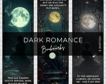 Segnalibri gotici al chiaro di luna - Set Dark Romance (PNG + PDF)