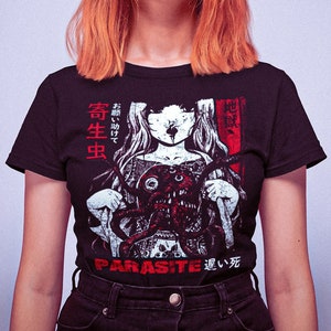 PARASITE - 寄生虫 Short-Sleeve Unisex T-Shirt Ero Guro Lolita Death Cult Anime Schoolgirl