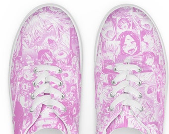 Ahegao Waifu Pink - Zapatos de lona con cordones para hombre