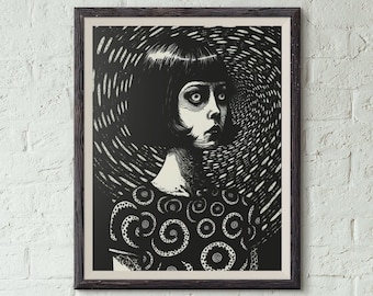 Poster Print: The Spirals - Ero Guro | Ito Inspired | Anime Horror | Waifu | Horror Uzumaki Void Goth Manga