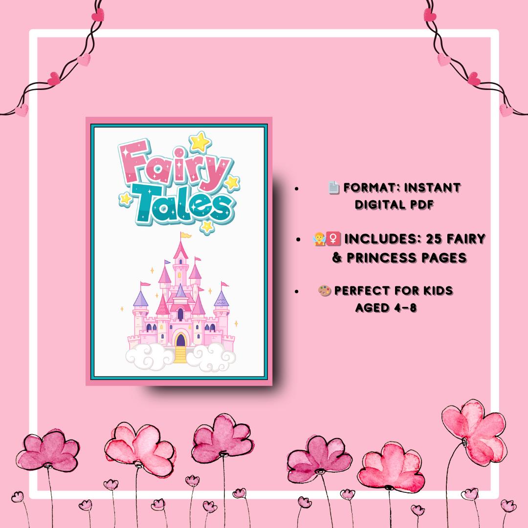 Fairy & Princess Coloring Book for Kids · 25 Pages · Instant PDF ...