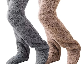Plush Over-Knee Fuzzy Socks | Thick Sherpa Leg Warmers, Cozy Winter Comfort