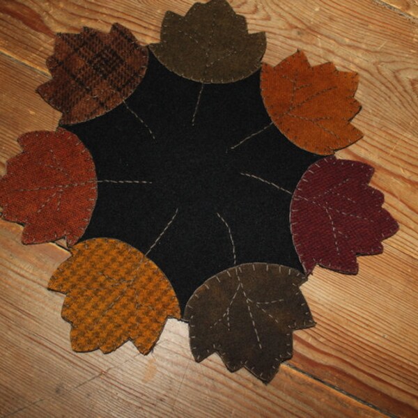 Autumn splendor wool candle mat