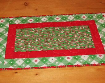 Merry and Bright Christmas quilted table runner
