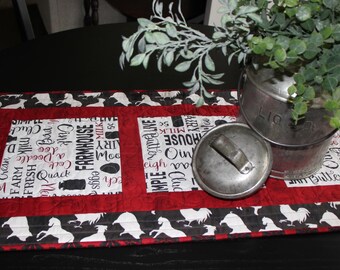 Homestead Farmhouse quilted table runner