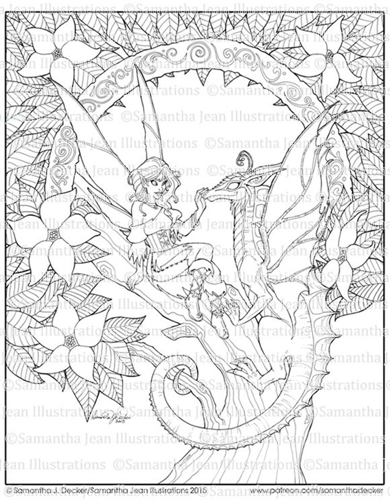 Coloring Page Fantasy Dragon Coloring Pages Adult Coloring Etsy Coloring Page Fantasy Dragon Coloring Pages Adult Coloring Etsy