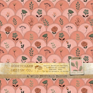 Prim Botanical Wild Flower Seamless Pattern PNG Sublimação Sublimável Sublim Sublime Digital Paper Journal Background Repetir Download Linho