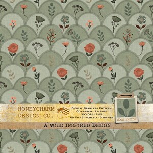 Prim Botanical Wild Flower Seamless Pattern PNG Sublimação Sublimável Sublim Sublime Digital Paper Journal Background Repetir Download Linho