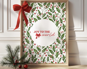 Joy To The World Weihnachten Christian Wand Kunst Bibel Vers Print Weihnachtsgeschenk