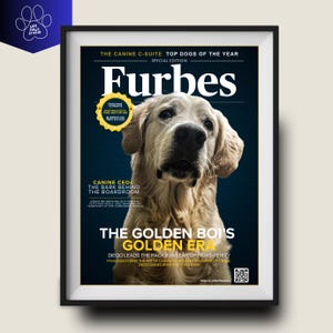Custom Dog Magazine Covers | Personalised Framed Pet Wall Art | Funny & Stylish Gift for Dog Lovers