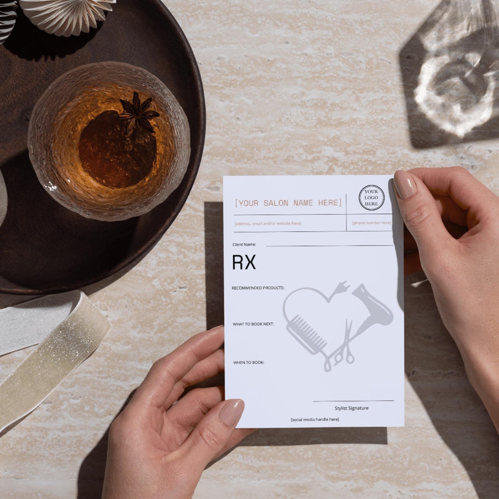 Saloon Notepad Editable Hairstylist Client Prescription Pad Template | Salon Notepad ...