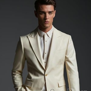 Classic Beige Formal Men Suit, Two Piece Suit, Groom Suit, Slim Fit Suits, Wedding And Party Wear Suit, Men Formal Suit.