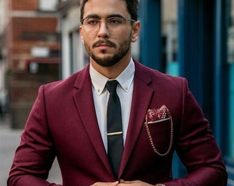 Classic Slim Fit Suit, Two Piece Wedding Groom Suit