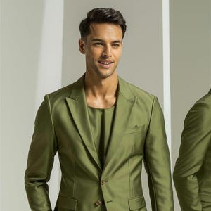 Olive Green suit for men, two piece suit, groom suit, slim Fit Suits, Wedding and party wear suit, Men Formal Suit.