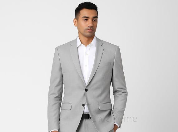 light grey suit with black dress Grey Suit and Black Dress