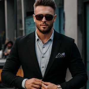 Black suit for men, two piece suit, groom suit, slim Fit Suits, Wedding and party wear suit, Men Formal Suit.