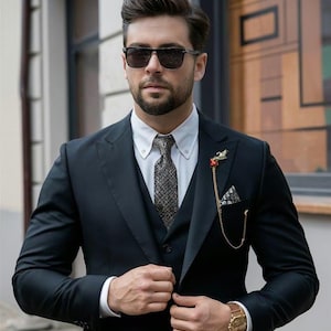 Dark Blue suit for men, three piece suit, groom suit, slim Fit Suits, Wedding and party wear suit, Men Formal Suit.