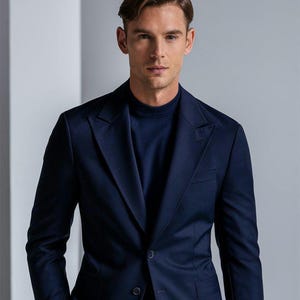 Dark Blue Two Piece Suits, Formal Wedding Suits, Men Wedding Suits, Custom Suits, Grooms Wedding Suits, Prom Suits.