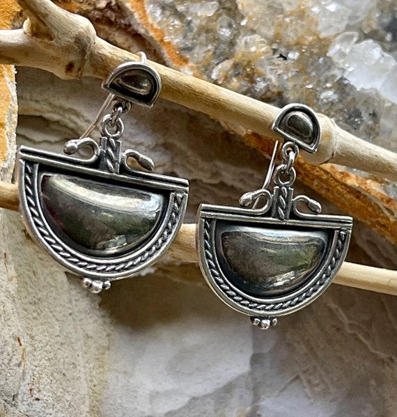 Tribal Art Deco Geometric Sterling Silver Vintage… - image 7