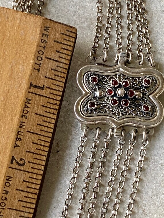 Beautiful Austro Hungarian Silver Multi Chain Gar… - image 7