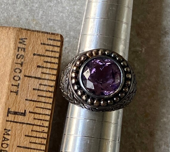 Purple Faceted Amethyst Cabachon Sterling Silver … - image 5