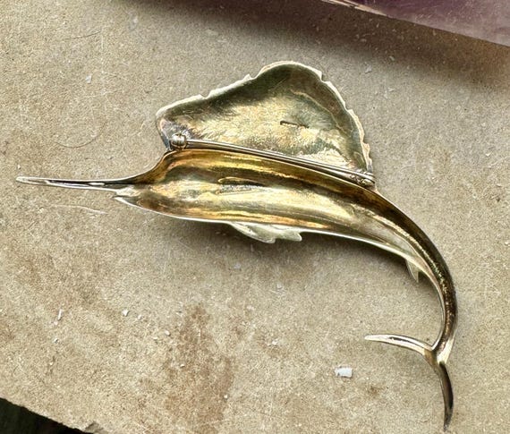 Bold Beautiful Sterling Silver Ruby Eye Swordfish… - image 10