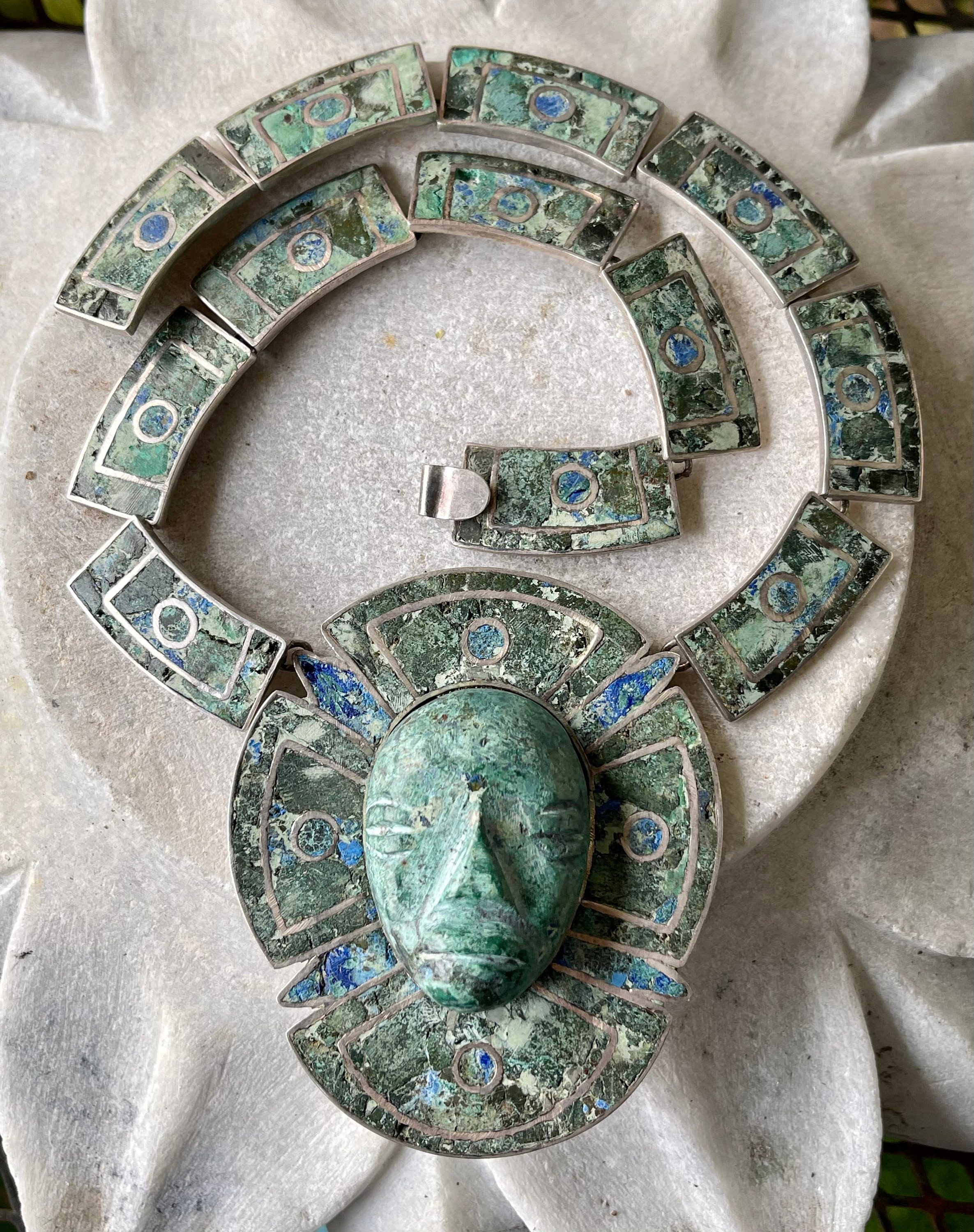 アクセサリー antique vintage old silver mexico indian Old High Grade Silver Necklace From India. Vintage Indian