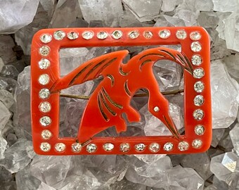 BROCHE HERVE DOMAR Paris 80 Resine Vintage Brooch EUR 70,00 - FR
