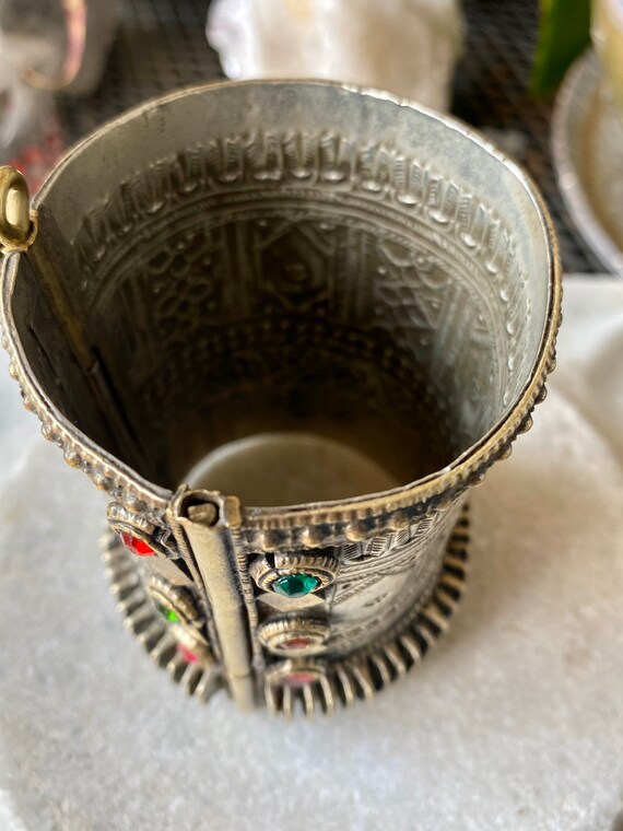 Amazing Old Berber Ornate Tribal Silver Heavy Vin… - image 5