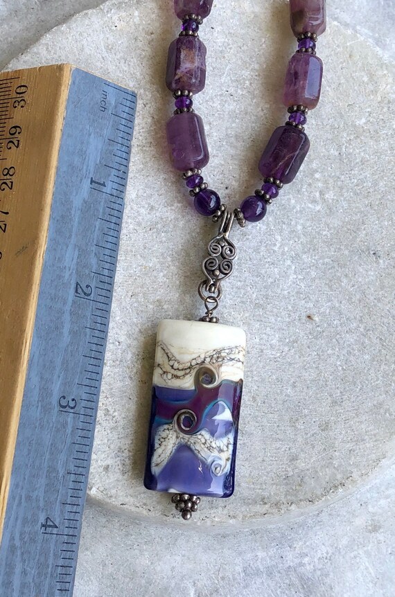Beautiful Artisan Natural Amethyst Sterling Silve… - image 6