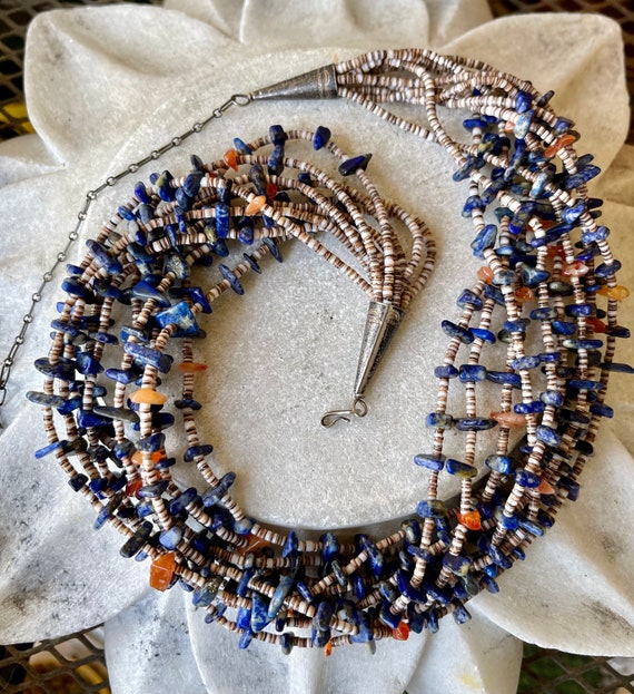 Beautiful Native American Heshi Bead Blue Lapis C… - image 1