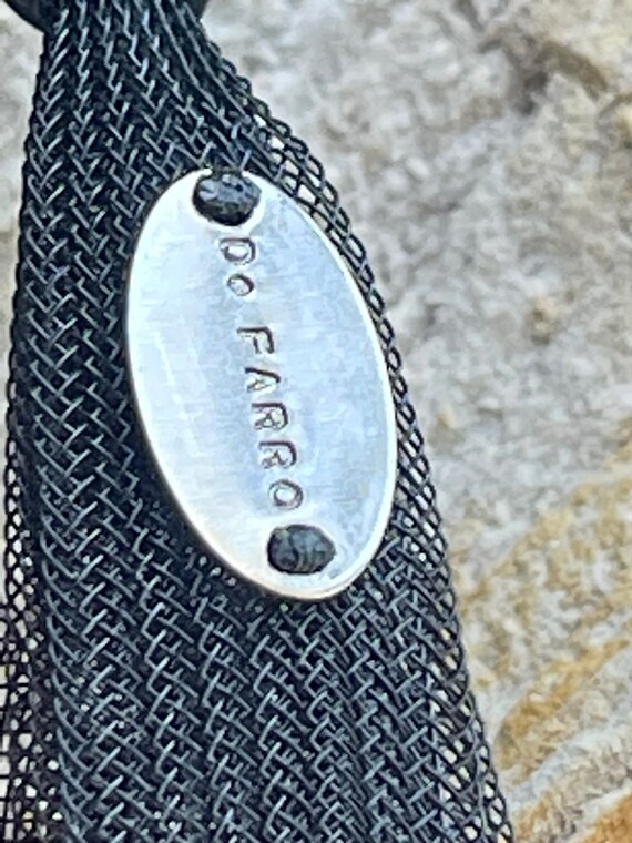 Italian Silver Foil Art Glass Black Bib Vintage F… - image 8