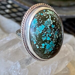 Bold Beautiful Turquoise Sterling Silver Vintage Ring image 8