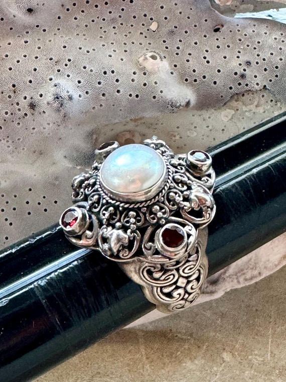 Stunning Sterling Silver Byzintine Natrual Pearl … - image 10
