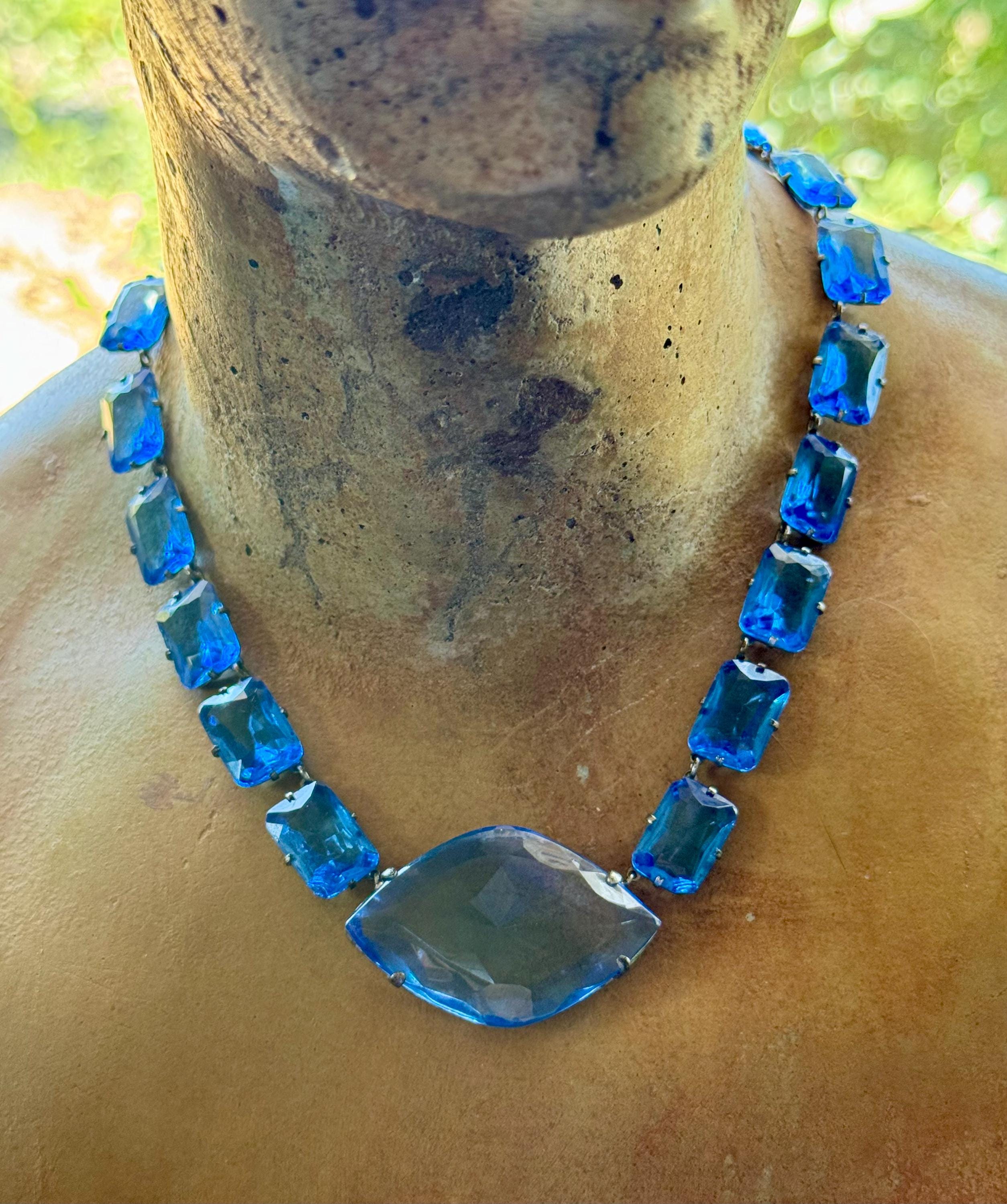 collana lunga blu - Gioielli - Collane - di cg bijoux art | su