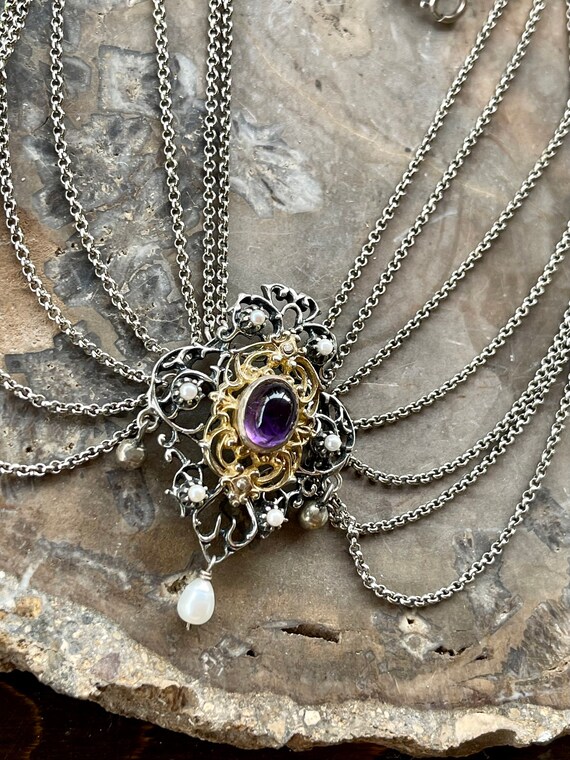 Beautiful Art Nouveau Austro Hungarian Amethyst P… - image 7