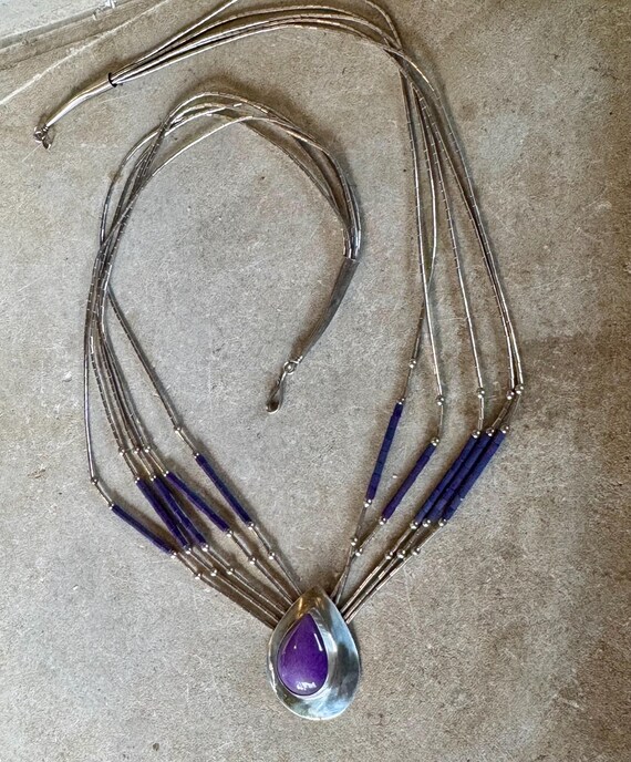 Native American Liquid Sterling Silver Purple Sug… - image 9