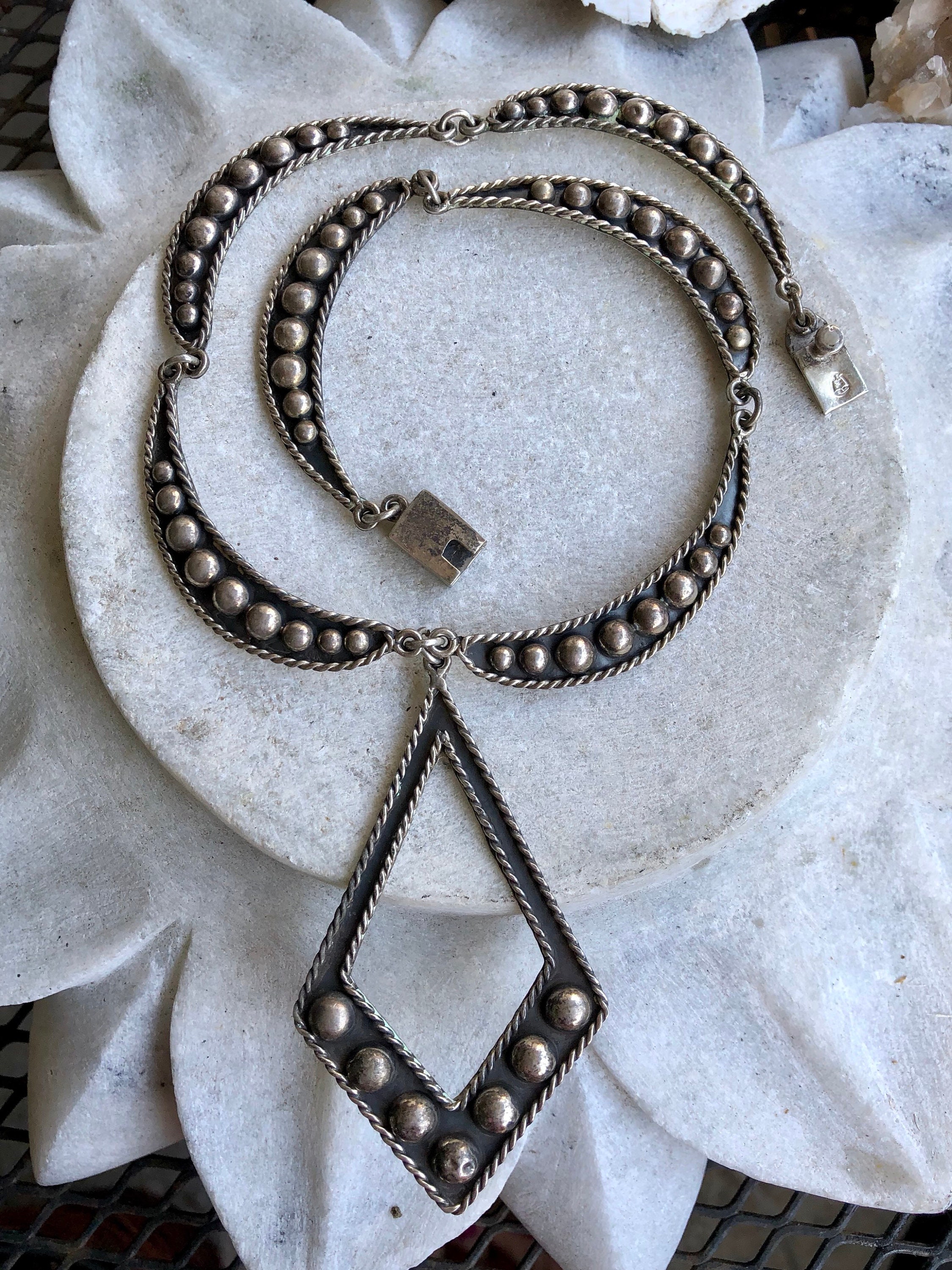 Beautiful Sterling Silver Mexican Midcentury Vintage Nexklace - Etsy
